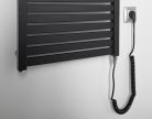 Egyenes radiátor, AQUALINE TONDI-E elektromos radiátor, 450x1330mm, 500W, matt fekete DE476T