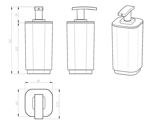 Szappantartó, Sapho AQUALINE SEVENTY szappanadagoló, termoplast/tortora 638252