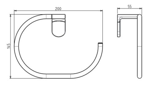Törölközőtartó, Sapho AQUALINE ZERO törölközőtartó, króm ZE006