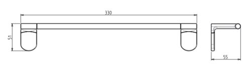 Törölközőtartó, Sapho AQUALINE ZERO törölközőtartó, 330x55mm, króm ZE320