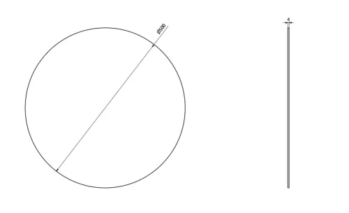 Tükör, Sapho AQUALINE kerek tükör, akasztó nélkül, átm:50cm 22443