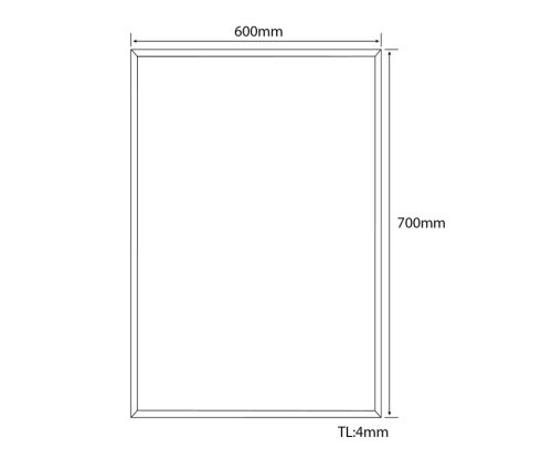 Tükör, Sapho AQUALINE csiszolt tükör akasztó nélkül, 60x70cm 22471