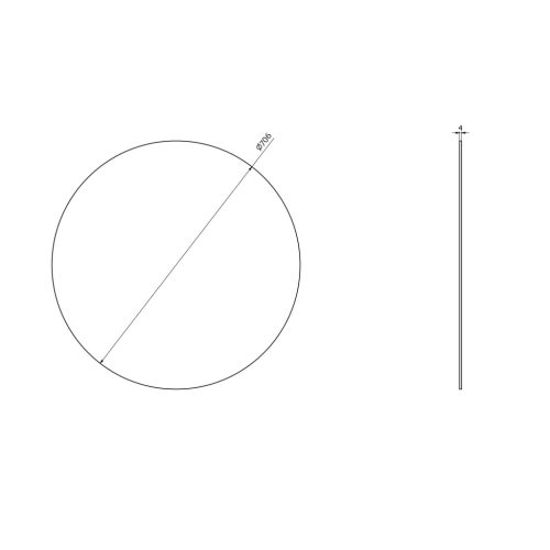 Tükör, Sapho AQUALINE kerek tükör, akasztó nélkül, átm:70cmx4mm 22445