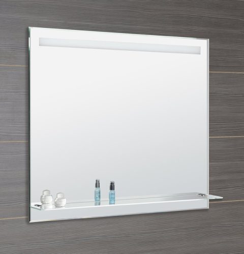 Tükör, Sapho AQUALINE LED tükör világítással, üveg polc, billenő kapcsoló, 100x80cm ATH55