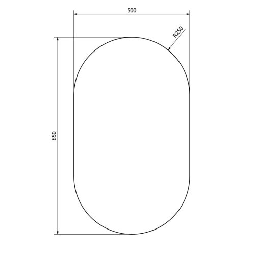 Tükör, Sapho AQUALINE ovális tükör akasztó nélkül, 50x85cm 22504