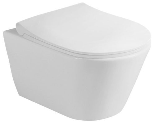 WC ülőke, Sapho AVVA SLIM WC-ülőke, soft close, króm/fehér 100787