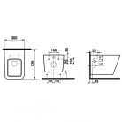 WC, Sapho PORTO RIMLESS fali WC, bidézuhannyal, csapteleppel, 36x52cm PZ102RX