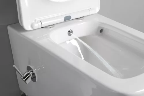 WC, Sapho PORTO RIMLESS fali WC, bidézuhannyal, csapteleppel, 36x52cm PZ102RX