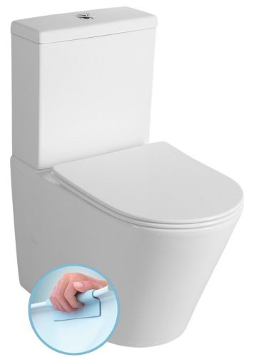WC, Sapho PACO RIMLESS monoblokkos WC, A/H kifolyású, ülőke nélkül, duál öblítő PC1012WR