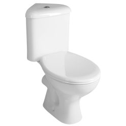   WC, Sapho AQUALINE CLIFTON sarok kombi WC alsó/hátsó kifolyású, tartállyal, ülőke nélkül FS1PK
