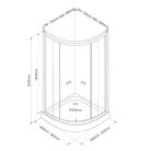 Zuhanykabin, Sapho AQUALINE ARLEN íves kabin, 90x90X185cm, fehér, BRICK üveg  BTR900