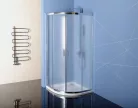 Zuhanykabin, Sapho POLYSAN EASY LINE íves zuhanykabin, 900x900mm, BRICK üveg EL2638