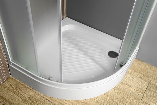 Zuhanykabin, Sapho AQUALINE ARLEN íves kabin, 80x80x185cm, R55, fehér, BRICK üveg BTR800