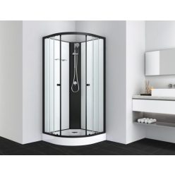   Zuhanykabin, Sanotechnik Balaton 2 Íves Komplett 90x90 fekete PS11B