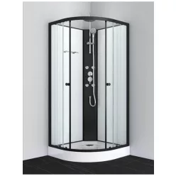   Zuhanykabin, Sanotechnik Reload Hidromasszázs 90x90 Fekete PS16B