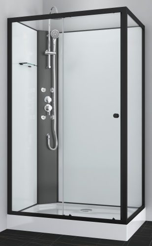 Zuhanykabin, Sanotechnik Viva 1 Hidromasszázs 80x120 Fekete PS19B