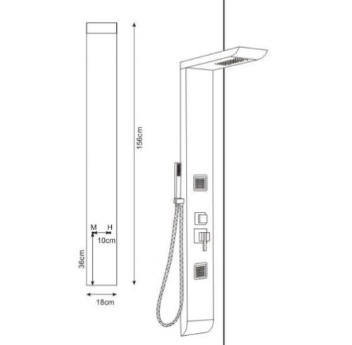 Zuhanypanel, Wellis Lucia WZ00084