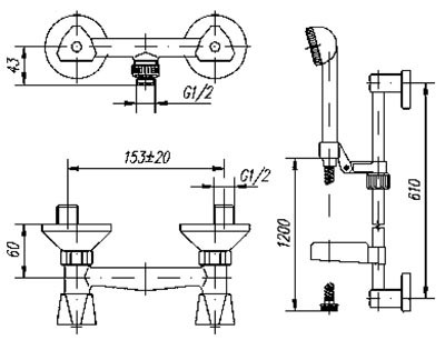 Zuhany csaptelep, Mofém EUROSZTÁR 143-0109-00 állítható fali rúddal