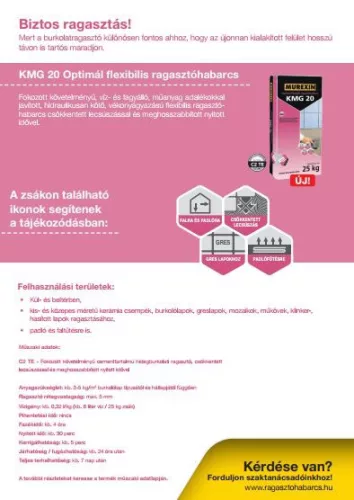 Csemperagasztó, Murexin KMG 20 Optimál flexibilis ragasztóhabarcs