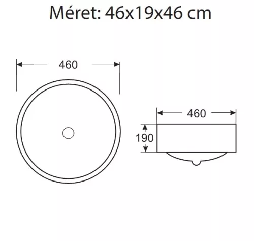 Mosdó, Sanotechnik Ráépíthető kerek Cikkszám: K910