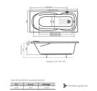 Kád, H2O Molly 170x70 egyenes