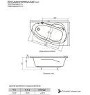 Kád, H2O Kitty 150x95 aszimmetrikus balos