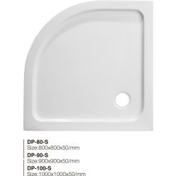 Zuhanytálca, Aqualife SF-01 80x80x4 íves, szifonnal