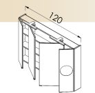 Felső szekrény, TBoss Mirror Box Senna 120