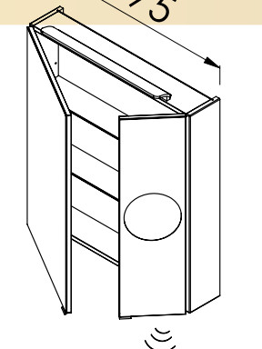 Felső szekrény, TBoss Mirror Box Omega 75