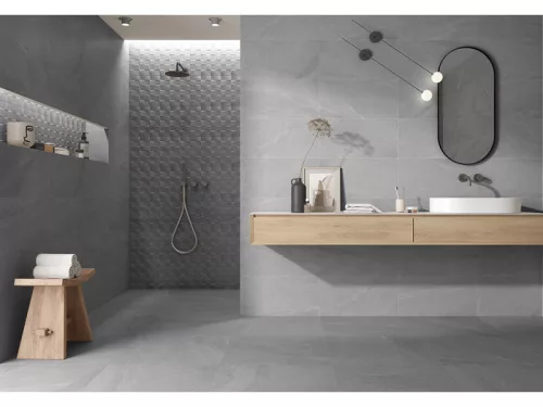 Dekorlap, Mirello Boston Decor Grey 29,5X59,5 Matt Rect. 225453