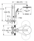 Zuhanyrendszer, Grohe Euphoria System 260 zuhanyrendszer termosztátos csapteleppel 27296003