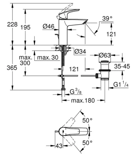 Mosdó csaptelep, Grohe Eurosmart mosdó csaptelep, króm 23322003