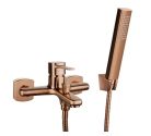 Kádtöltő csaptelep, Invena Glamour zuhanyszettel, réz BW-02-014-V