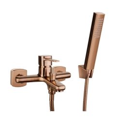   Kádtöltő csaptelep, Invena Glamour zuhanyszettel, réz BW-02-014-V