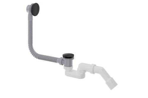 Le-és túlfolyó, Deante Prizma kádszifon, click-clack, fekete NHC_N57B