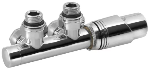 Csatlakozó készlet termosztáttal, Sapho Bruckner Wicher, középső bekötéshez 50 mm, króm 600.311.1