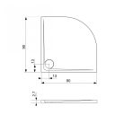 Zuhanytálca, West WST05 90x90 Fekete