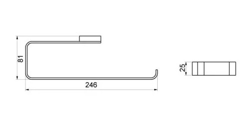 Törölközőtartó, Arezzo design Mono törölközőtartó, fekete AR-120150B