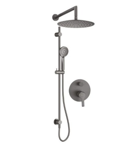 Falba süllyesztett csaptelep, Deante Arnika falsík alatti zuhanyszett, titanium NAC_D6QP