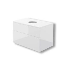   Alsó szekrény, Deante Prizma mosdószekrény pulttal, 80x52x47 cm fényes fehér SDI_6B81