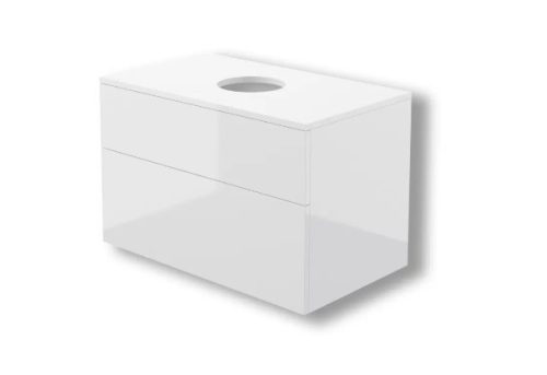 Alsó szekrény, Deante Prizma mosdószekrény pulttal, 80x52x47 cm fényes fehér SDI_6B81