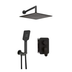   Falba süllyesztett csaptelep, Deante Alpinia zuhanyszett, keverő BOX-al, fekete BXYZNGAM