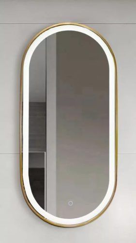 Fürdőszoba tükör, Arezzo design LED ovális, okos tükör, 40x90 cm arany AR-3056