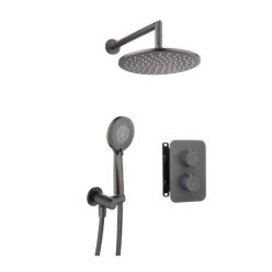   Falba süllyesztett csaptelep, Deante Therm zuhanyszett, termosztatikus BOX-al, titanium BXYZDEBT