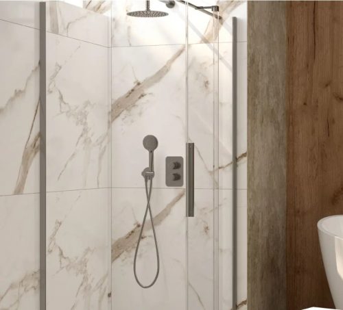 Falba süllyesztett csaptelep, Deante Therm zuhanyszett, termosztatikus BOX-al, titanium BXYZDEBT