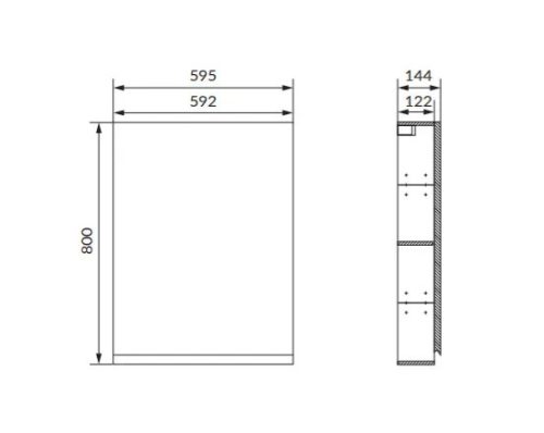 Felső szekrény, Cersanit Moduo 60 tükrös szekrény, antracit S590-072-DSM