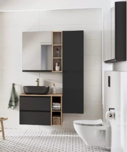 Felső szekrény, Cersanit Moduo 60 tükrös szekrény, antracit S590-072-DSM