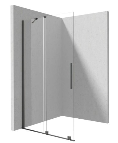 Walk-in, Deante Prizma zuhanyfal, walk-in, 140 cm - csúsztatható, titanium KTJ_D34R