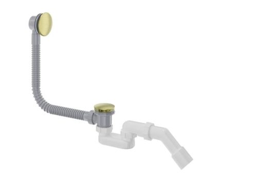 Le-és túlfolyó, Deante Prizma kádszifon, click-clack, szálcsiszolt arany NHC_R57B