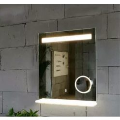   Fürdőszoba tükör, Arezzo design LED okos tükör világító polc + kozmetikai tükör 60x80cm AR-6080KT